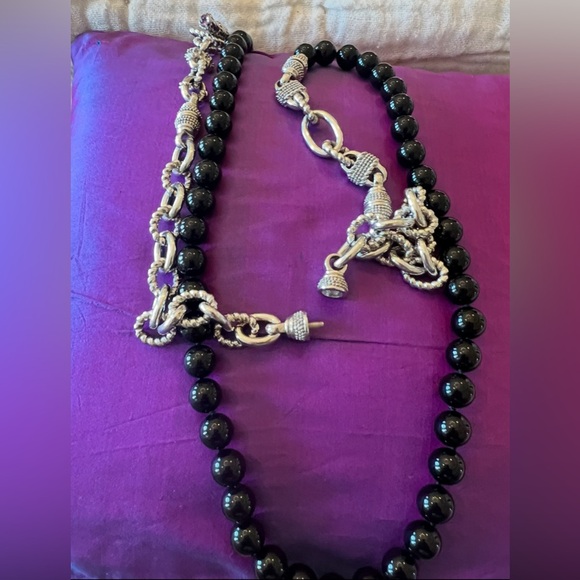 Judith Ripka Black and Silver Necklace - Picture 2 of 6